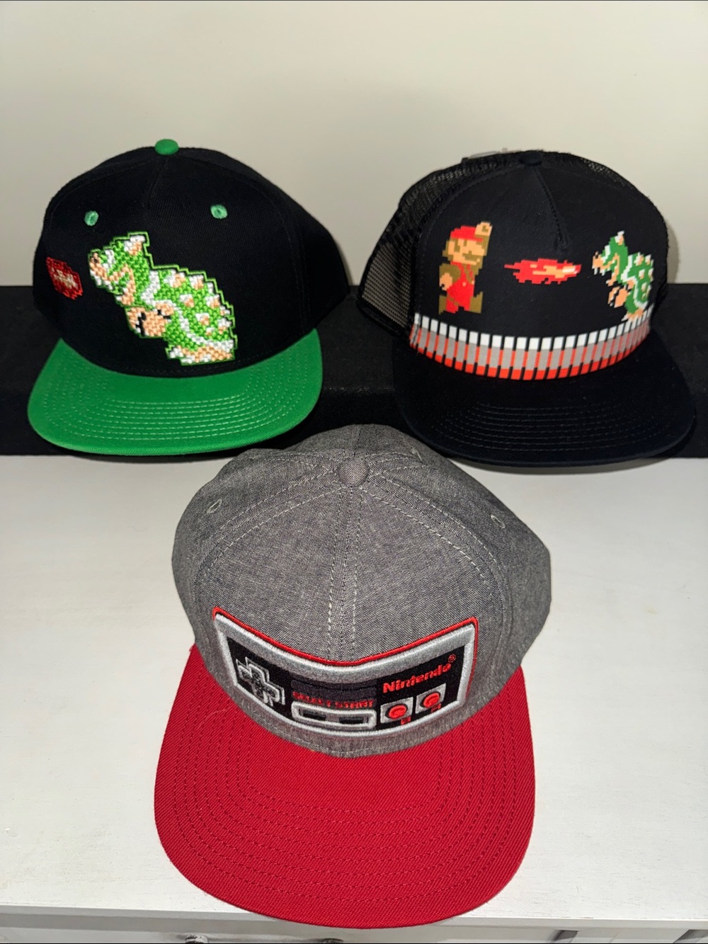 Nintendo Snapback Hat Trio Set